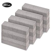 Pumice Stones for Cleaning - Pumice Scouring Pad, Grey Pumice Stick Cleaner for Removing Toilet Bowl Ring, Bath, Household, Kitchen, Pool, 5.9 x 1.4 x 0.9 Inch (20 Pack)