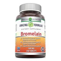 Amazing Formulas Bromelain - 500 Mg, 240 Tablets (Non-GMO,Gluten Free) - Proteolytic Enzymes - Supports Dijestion of Proteins - Anti-Inflammatory Properties - Supports Nutrient Absorption.