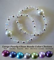 Queasy Beads® ~ Two (2) Authentic Stylish Motion Sickness Anti Nausea Acupressure Bracelets in Crystal Fantasy ~ Genuine, High Quality Faceted Crystals, Glass & Sterling Silver for Nausea Relief