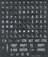 Large Computer Keyboard Stick Ons/White on Black