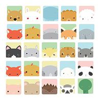 Set of 4 Decorative Envelope Self-Adhesive Paper Seals Animal Head, 45 per Pack