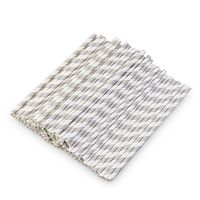 ULTNICE 100pcs Party Striped Paper Straws , Paper Drinking Straws for Party (Grey)