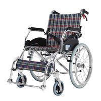 Lightweight Wheelchair Foldable Portable Manual Wheelchairs Old Man Travel Trolley Ultra Light Breathable Oxford Cloth Pad,Blue