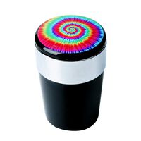 Car Ashtray, Portable Smokeless Ashtray Cup Cigar Garbage Container with Lid and Blue LED Light