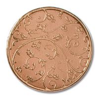 Swirled Leaves Embossed Bronze Foil Seals, 32 Count