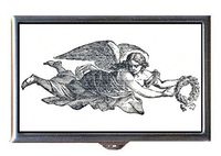 Antique Flying Angel Victorian Gothic Art Decorative Pill Box