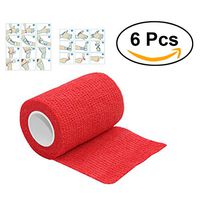 ROSENICE Bandage Wrap 6 Rolls 7.5x450cm Medical Self-Adhesive Elastic Bandage Cohesive Wrap Bandages for Athletic Sport(Red)