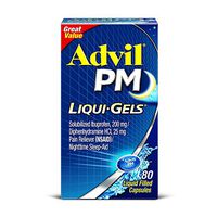 Advil PM Ibuprofen 200 mg Liqui-Gels 80 ea (Pack of 4)