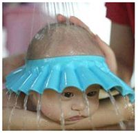 Edtoy Adjustable Shower cap ,protect Shampoo for baby health Bathing waterproof hat ,kid Wash Hair Shield Hat (Blue)