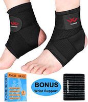 Ankle Brace, 2PCS Breathable & Strong Ankle Support for Sprained Ankle, Stabiling Ligaments, Prevent Re-Injury, Compression Ankle Support Brace with Adjustable Wrap (XL)