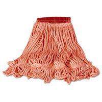 Rubbermaid D252RED Super Stitch Blend Mop Heads Cotton/Synthetic Red Medium 6/Carton