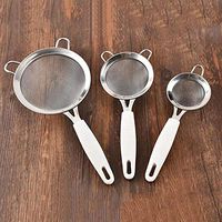 BIRD WORKS New arrival S/M/L Size Stainless Steel Sieve home Baking Handheld Powder Kitchen Sugar Flour Sifter Mesh: S