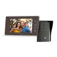 TILVIEW Video Door Phone Doorbell Kit Wired Video Intercom System Waterproof IP44 with Night Vision Camera and LCD Monitor, 16 Chimes and SD Card Storage (1 Camera + 1 Monitor)