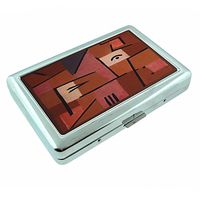 Abstract Art Em1 Hip Silver Cigarette Case Id Holder Metal Wallet 4" X 2.75" RFID Protection