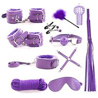 TPTPMAY 11pc Leather Handcuffs Set Adullt Toys for Couples Kit for Men Women