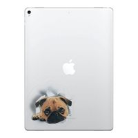 FINCIBO 5 x 5 inch Sad Pug Puppy Removable Vinyl Decal Stickers for iPad MacBook Laptop (Or Any Flat Surface)