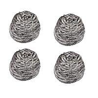 IndiaBigShop Set of 4 Stainless Steel Sponges Scrubbers, Utensil Scrubber, Metal Scouring Pads, Stainless Steel Scourer Pot Brush, Kitchen Cooking Utensil Cleaning Tools