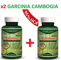 [New] 2 X Bottles-3000mg Daily Garcinia Cambogia HCA 95% Weight Loss Diet Slim, Powerful New Garcinia Cambogia Extract, Maximum Strength Natural Weight Loss Supplement Appetite Suppressant Fat Burner