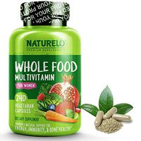 NATURELO Whole Food Multivitamin for Women - Natural Vitamins, Minerals, Raw Organic Extracts - Best Supplement for Energy and Heart Health - Non GMO - 240 Vegan Capsules
