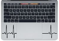 Heart Beat Trackpad Keyboard for MacBook Laptop Computer Die-Cut Vinyl Decal Sticker (3.0" X 2.8", Black)