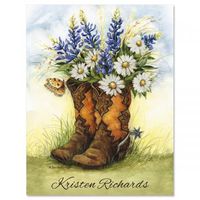 Country Boots Personalized Note Cards