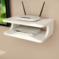 Floating Shelf Wall Mount Shelf Bracket for WiFi Router TV Box Set Top Box Modems Cable Boxes DVD Players Streaming Media Devices (Color : White)