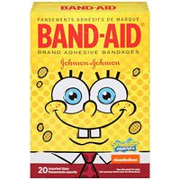 Band-Aid Adhesive Bandages, SpongeBob SquarePants, Assorted Sizes, 20 ct