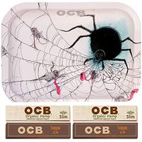 Small OCB Spider Rolling Tray with 4 OCB Slim Papers