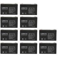 Universal Power Group 6V 7AH Sealed Lead Acid (SLA) Battery for Wheelchair Replacement - 10 Pack