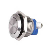 WINOMO 16mm Momentary Push Button Horn Switch for Doorbell Boat Car Waterproof Metal (Silver)