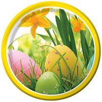 Creative Converting 8 Count Paper Dessert Plates, Exceptional Eggs