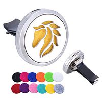 Tornado Horse Car Air Freshener Aromatherapy Stainless Steel Essential Oil Diffuser Locket Vent Clip 12 Refill Pads
