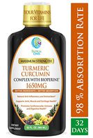 Liquid Turmeric Curcumin w/Bioperine 1650mg Maximum Strength | Highest Potency of Turmeric, Black Pepper & Vitamin C | Anti-Inflammatory, Joint Support & Pain Relief | 98% Absorption Rate | 32 Serv