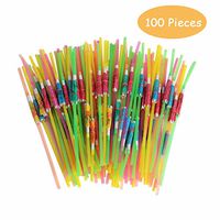 SBYURE 100 Pieces Umbrella Parasol Drinking Straws,Disposable Bendable Tropical Drinking Straws for Hawaii Beach Party,Cocktail Luau Party Decorations Supplies,Bars, Restaurants,Mixed Color
