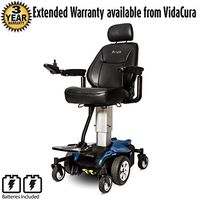 Pride Jazzy AIR Powerchair, Power Adjustable Seat Height, w/Avail Ext Warr (16" x 16"-18" High-Back Sport Seat, Sapphire Blue)