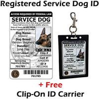 Activedogs Registered Service Dog ID Card + Clip-On ID Carrier + Free Digital ID Copy - ADA Federal Law Public Access Required