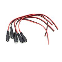 Hxchen Female Power Pigtail DC 5.5mm x 2.1mm Connectors for CCTV Surveillance Security Camera System and Led Strips Transformer Connection - (5 Pcs)