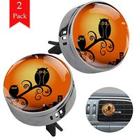 Orange Owl Halloween two gun black air freshener aromatherapy essential oil diffusers for car vent clip portable with four refill pads 1.33x1.83in