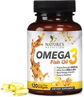 Omega 3 Fish Oil Supplement, 2400mg, High EPA & DHA, Triple Strength Support for Heart, Brain, Joint & Immune Health for Men & Women, Non-GMO & Gluten Free, Lemon Flavor - 120 Softgels