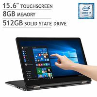 Dell Inspiron 15 15.6" i7568-6200BLK 2-in-1 Touchscreen Laptop Intel Core i7-6500u | 8GB RMA | 512GB SSD | 4K Ultra HD (3840 x 2160) Display | Backlit Keyboard | Windows 10 (Certified Refurbished)