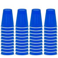DecorRack 40 Party Cups, 12oz Reusable Disposable Soda Cups for Birthday Party, Bachelorette, Camping, Indoor Outdoor Events, Beverage Drinking Cups, Round -BPA Free- Plastic Cups, Blue (40 Pack)