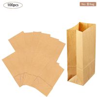 Yunt Kraft Paper Gift Bags, 100PCS Paper Food Bags Hamburgers Bags Durable Lunch Bags
