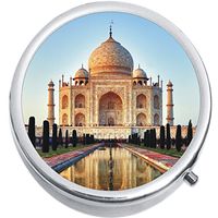 Taj Mahal India Medicine Vitamin Compact Pill Box