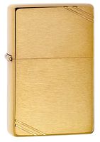 Zippo 240 Vintage Brushed Brass with Slashes Pocket Lighter