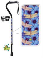 Walking Cane Gel Grip Adjustable Aluminum with Dragonflies