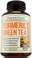 Turmeric Curcumin with Green Tea Extract Supplement. EGCG, Vitamin C, Bioperine. Polyphenols and Antioxidant Properties for Immune Support. Boosts Metabolism and Energy, Healthy Weight Management