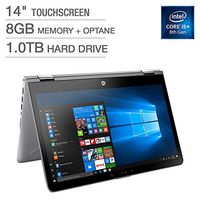 HP Pavilion x360 14-ba253cl 14" Touchscreen, 1920x1080, Core i5 i5-8265U, 8GB RAM/1TB HDD, Silver (Certified Refurbished)