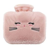 MONYING Flush Hot Water Bottle Filled with Water Plush Portable (Color : Pink)