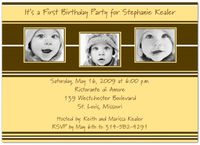 Style in Three Yellow & Brown 1st Birthday Invitations - Set of 20