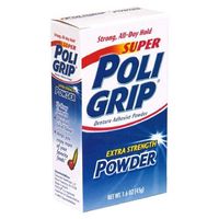 Poligrip Super Denture Adhesive Powder, Extra Strength 1.6 Oz Container (Pack of 5) by Super Poli-Grip